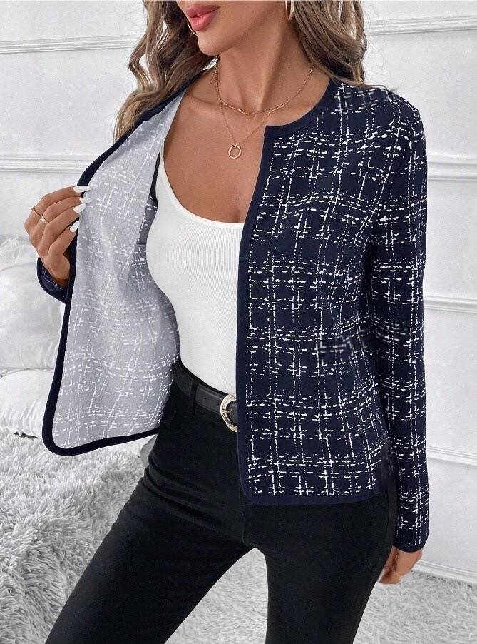 Women's Blazer Jacket with Contrast Stripes Elegant