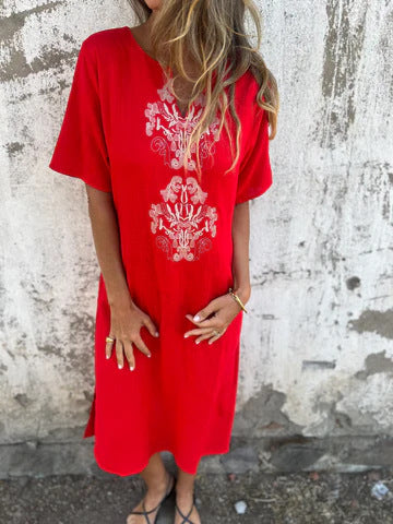 Women's Embroidered Elegant Summer Dress