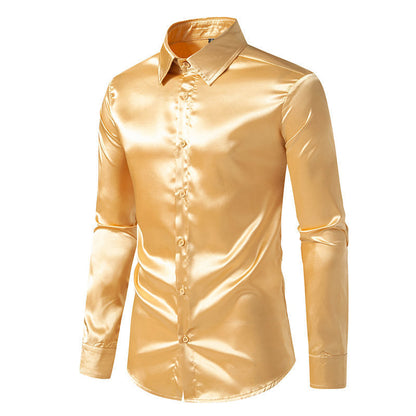 Men's Satin Shirt Elegant Classic