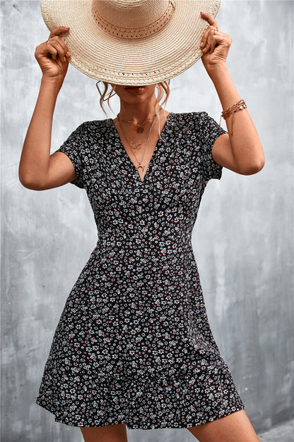 Women's Short Floral Elegant Summer Dress