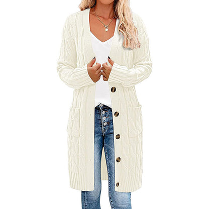 Women's Cardigan Chunky Knit Warm with Pockets and Buttons