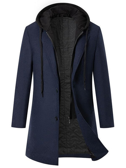 Men's Elegant Transitional Coat Detachable Hood
