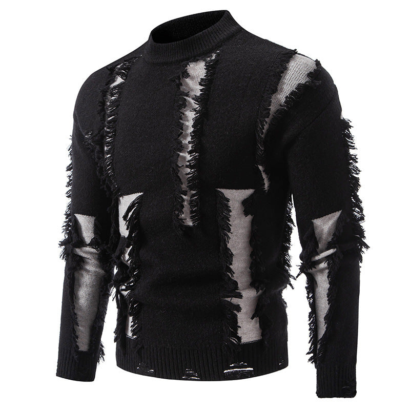 Men's Sweater Modern Fringe Design