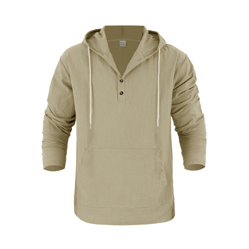 Men's Hoodie With Pockets And Buttons