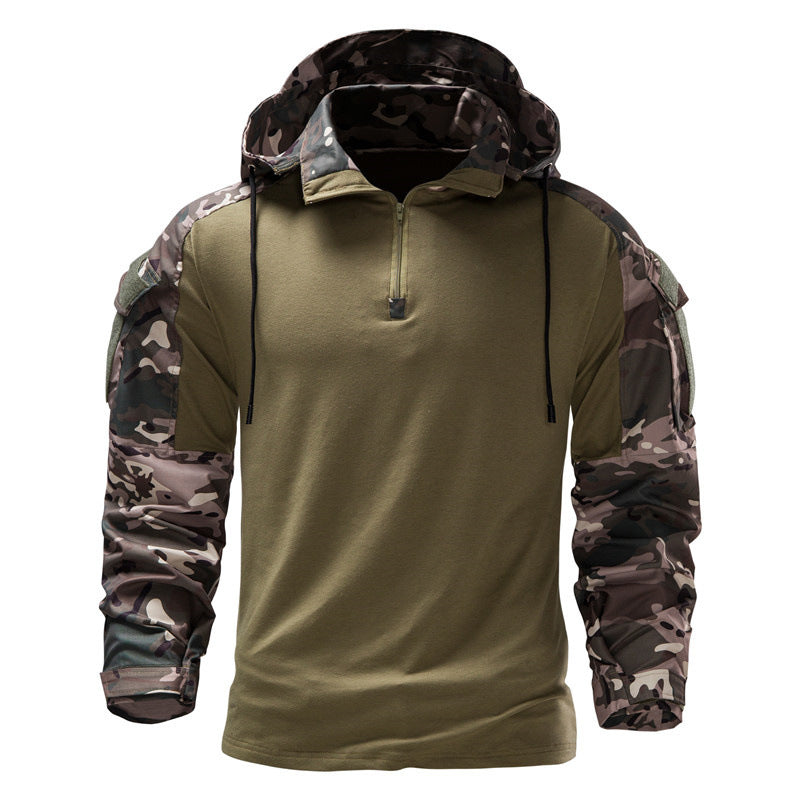 Men's Tactical Long-Sleeve Camo Hoodie Outdoor