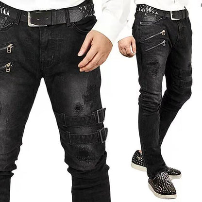 Men's Jeans Ripped Trendy Zipper
