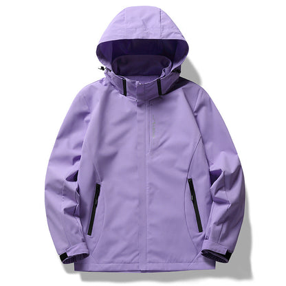 Waterproof Women's Jacket with Hood and Breathable Material