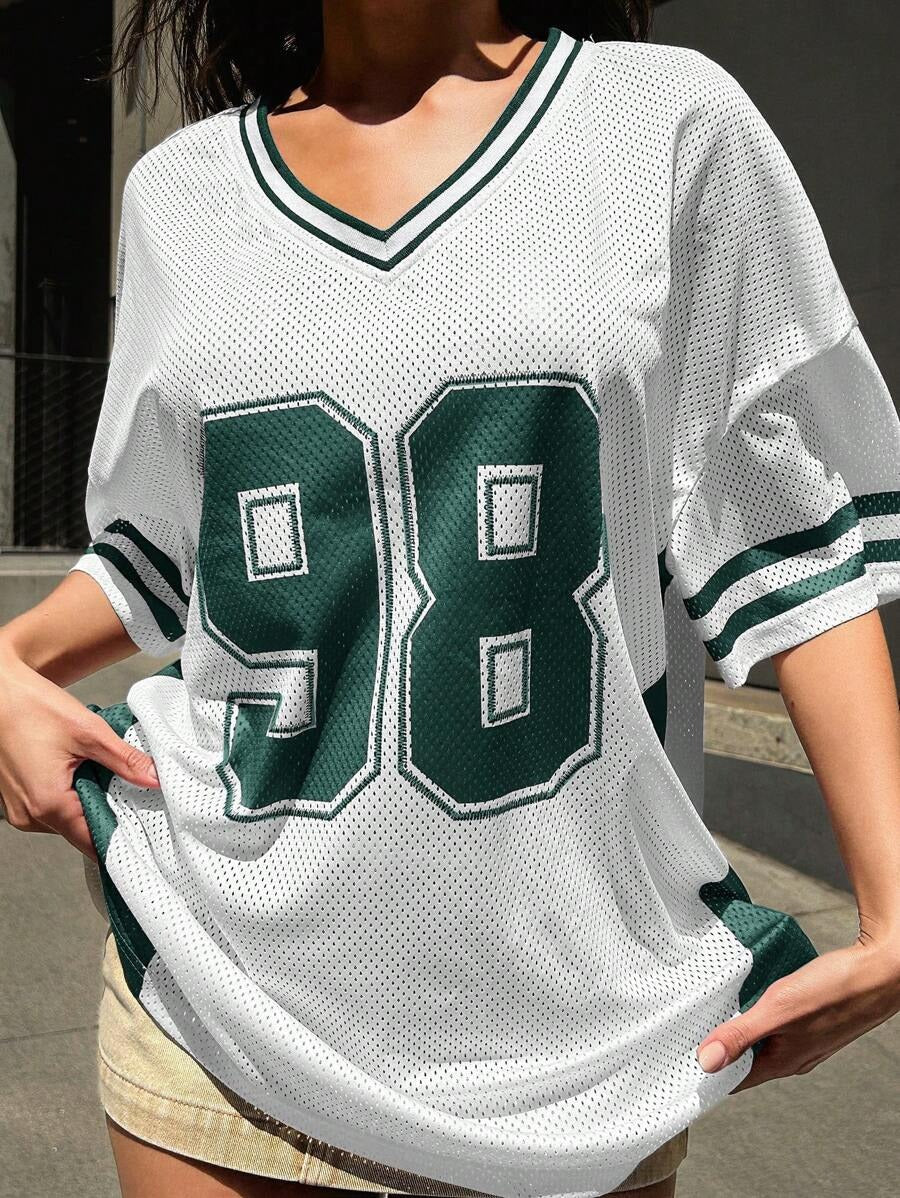 Women's Football Jersey Sporty Lightweight Breathable