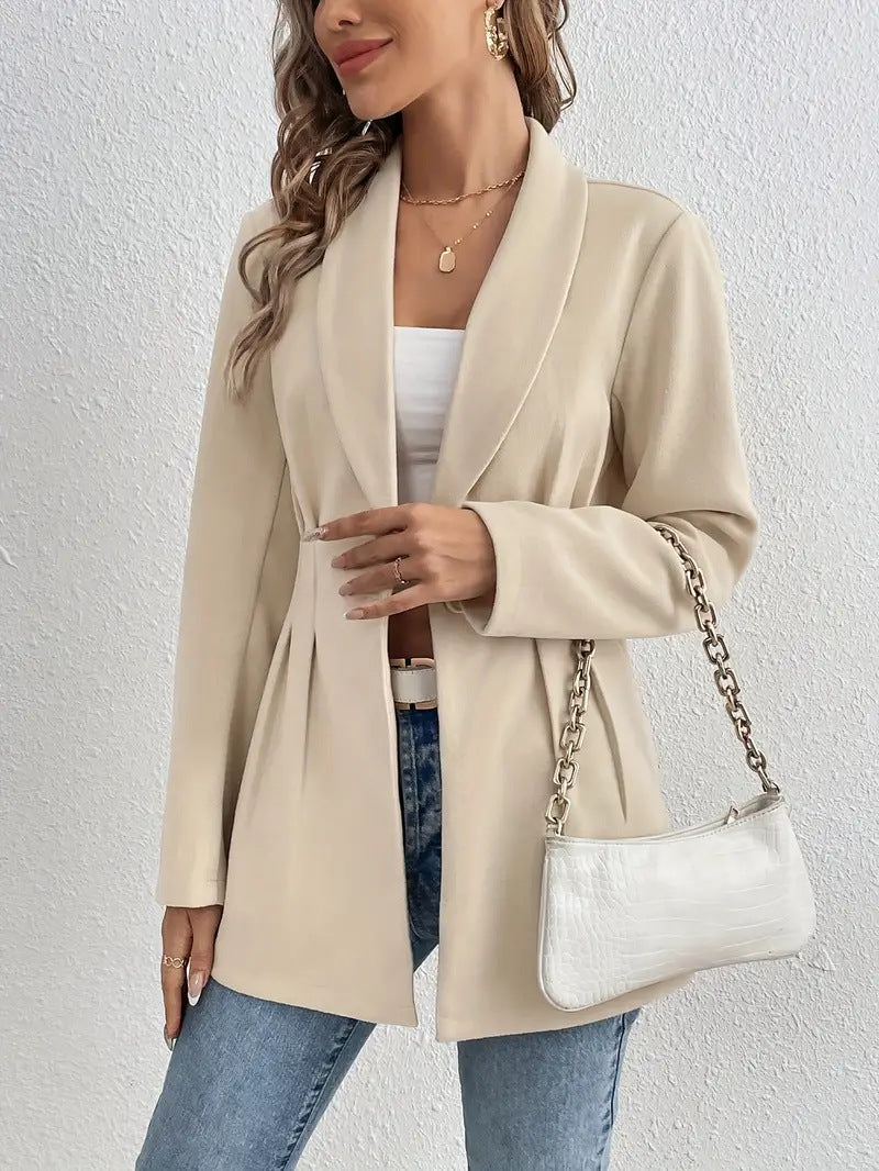 Women's Elegant Blazer Jacket with Waist Inserts