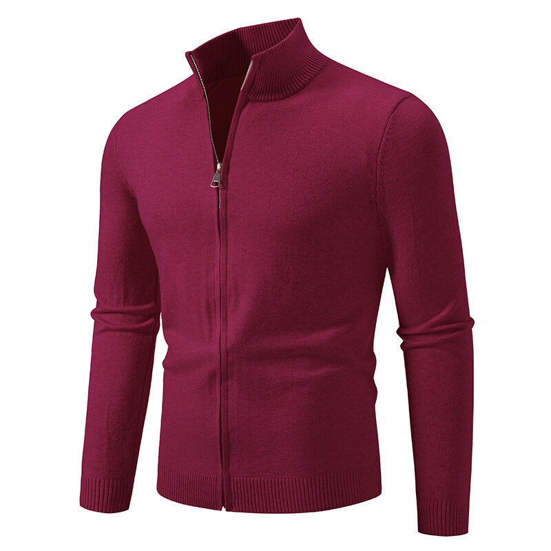Herren Strickjacke Modern Stehkragen Funktionsverschluss