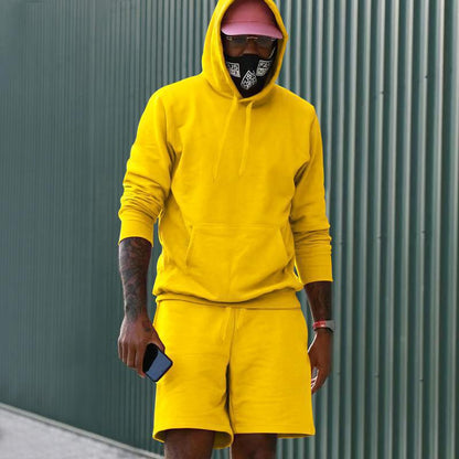 Men's Sportswear Set Sweat Hoodie Shorts Comfort