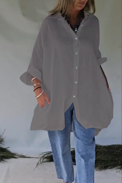 Women's Blouse Oversize Casual Press Stud