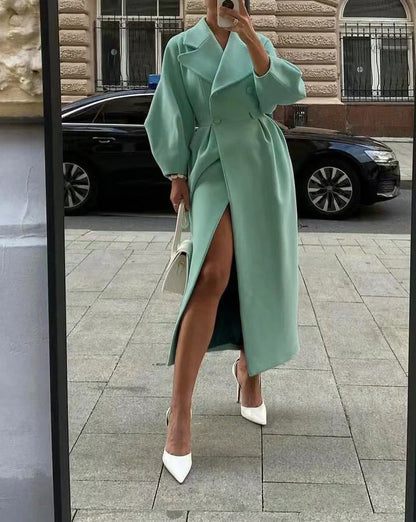 Plus Size Double-Breasted Coat Elegant & Chic