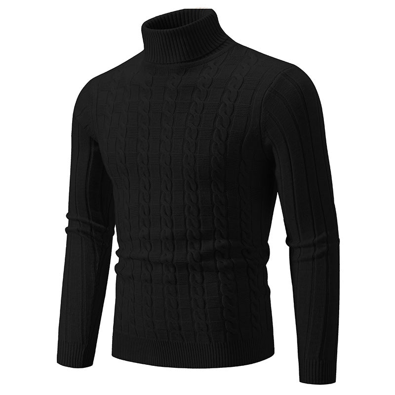 Men's High-Neck Cable Knit Sweater Classic
