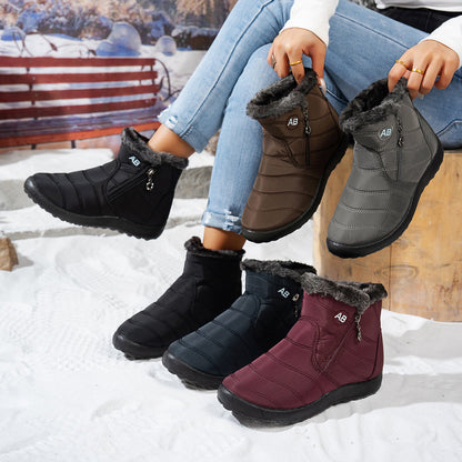 Damen Winterstiefel Warm Praktisch Reißverschluss - IdealeKleiden