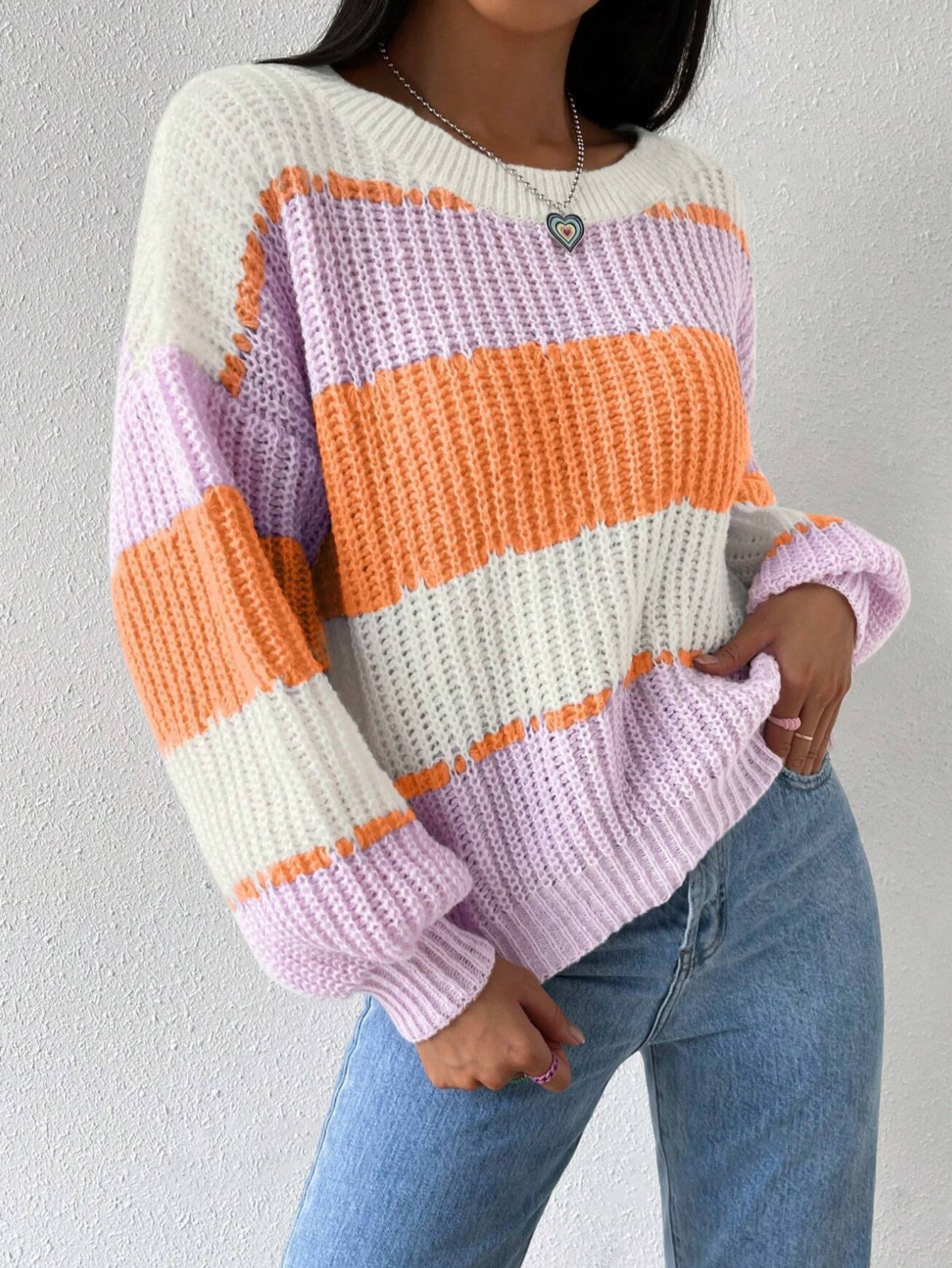 Oversized Long-Sleeve Knit Sweater