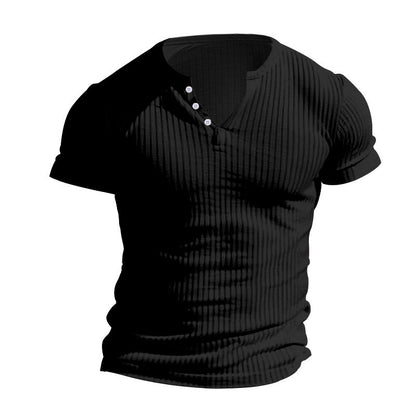 Herren Kurzarm T-Shirt Ripp-Design Klassisch