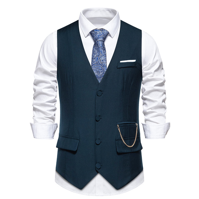 Men's Elegant Modern Suit Vest with Pockets
