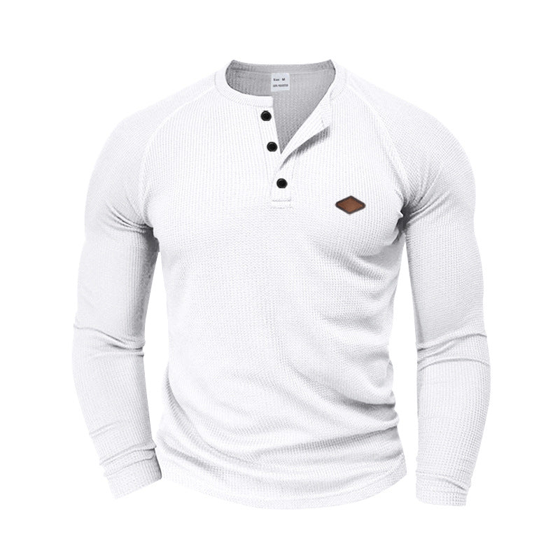 Men's Long-Sleeve Shirt Textured Modern Button Design
