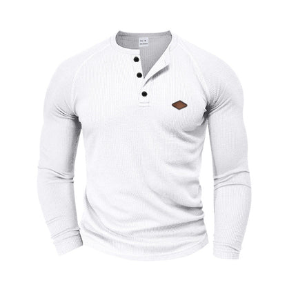 Men's Long-Sleeve Shirt Textured Modern Button Design