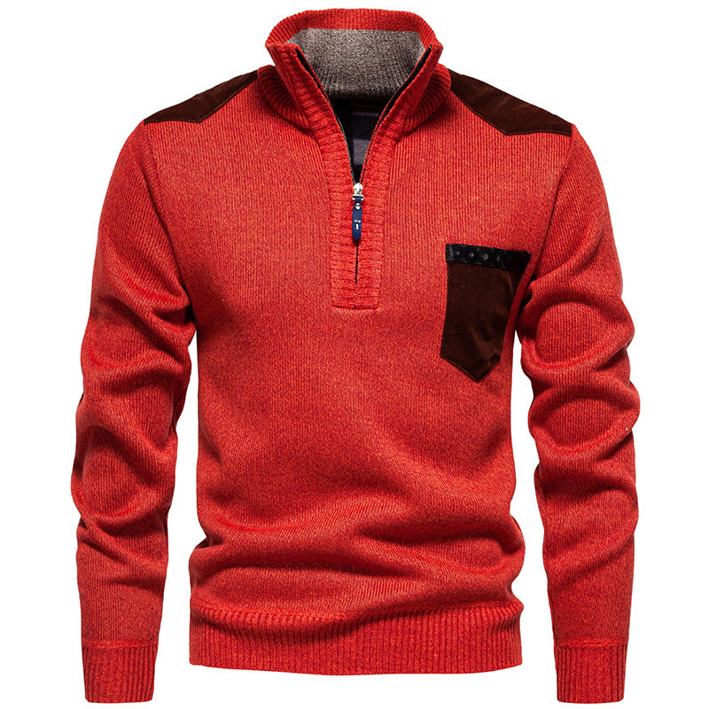 Men's Stand-Up Collar Jumper Modern Practical