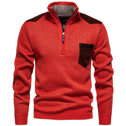 Men's Stand-Up Collar Jumper Modern Practical