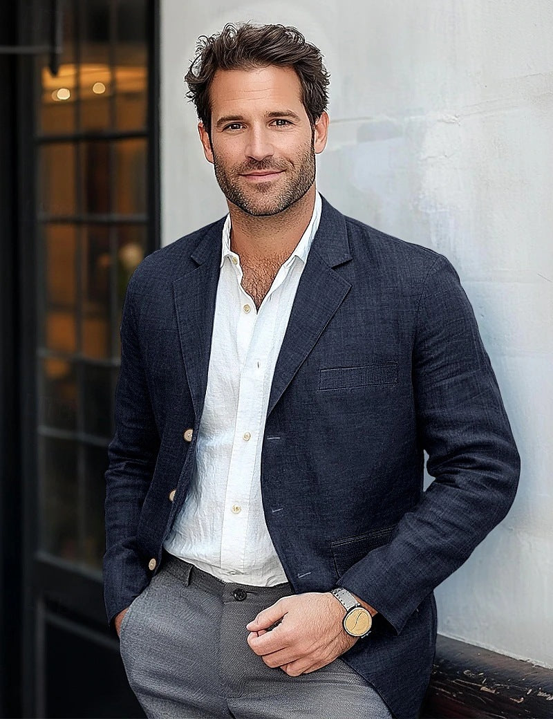 Men's Linen Blazer Summer Modern Slim Fit
