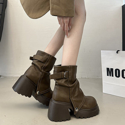 Women's Boots Chunky Elegant Strap Sole