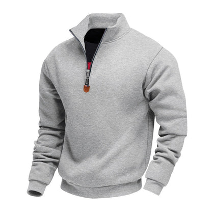 Men's Sporty Half-Zip Stand-Up Collar Jumper