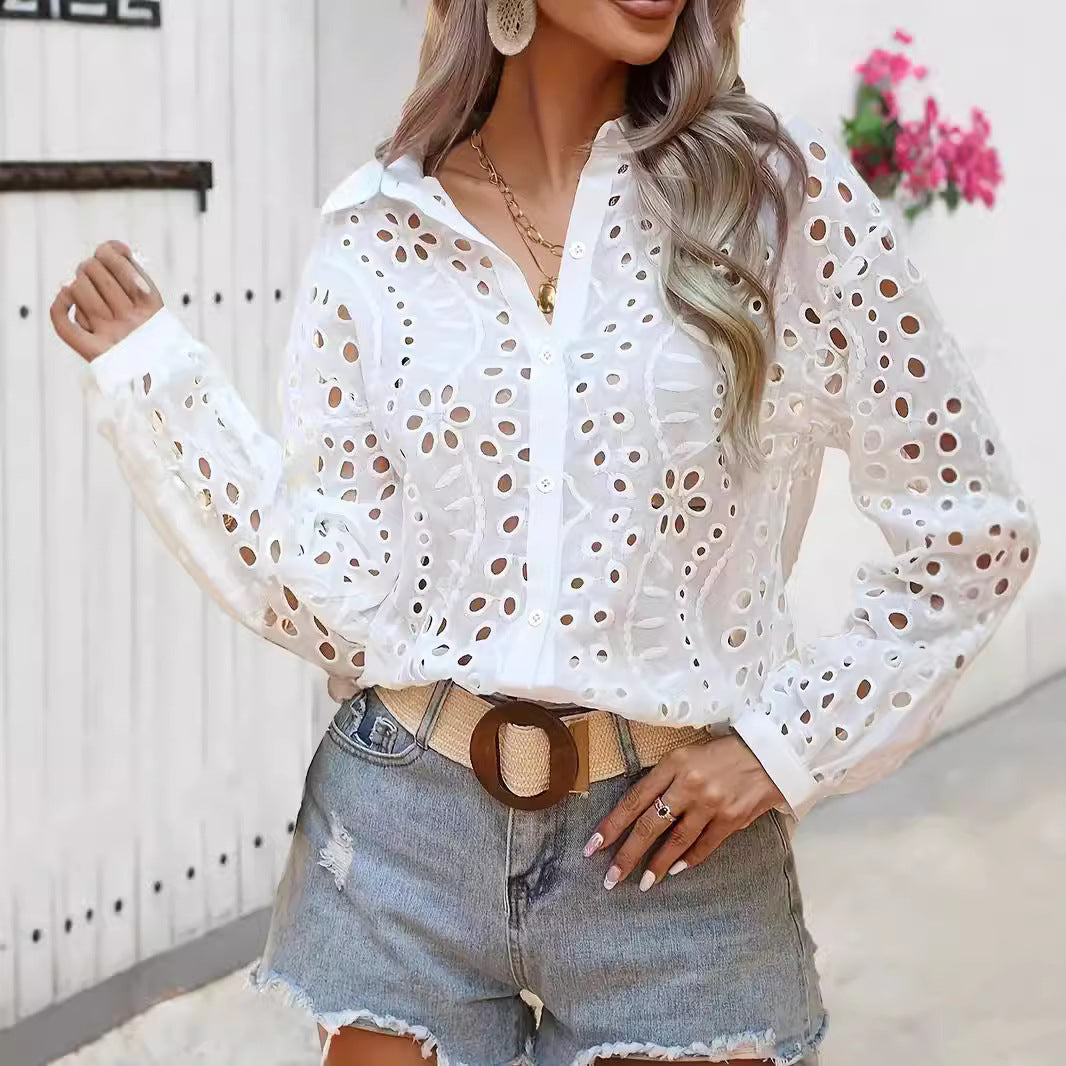 Damen Bluse Spitze Elegant Damenoberteil - IdealeKleiden
