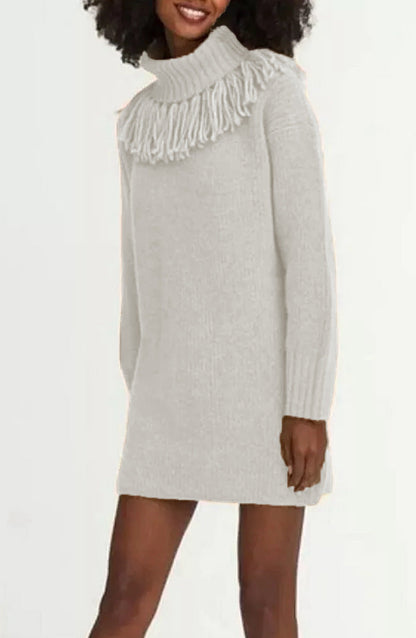 Women's Knitted Dress Elegant Design With Turtleneck