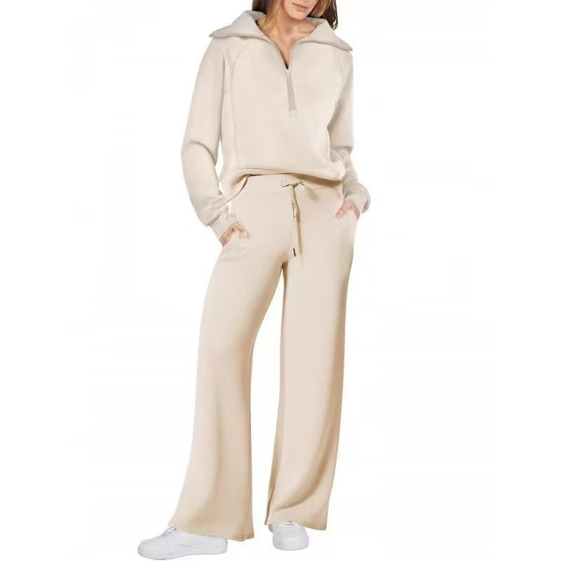 Women's Sports Set with Stand-up Collar and Braces