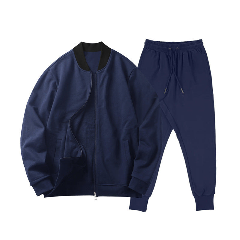 Men's Sporty Elastic Leisure Suit with Pockets