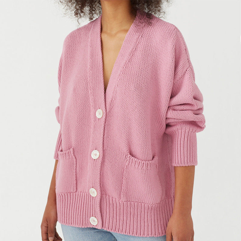 Women's Plus Size Chunky Knit Cardigan Stylish