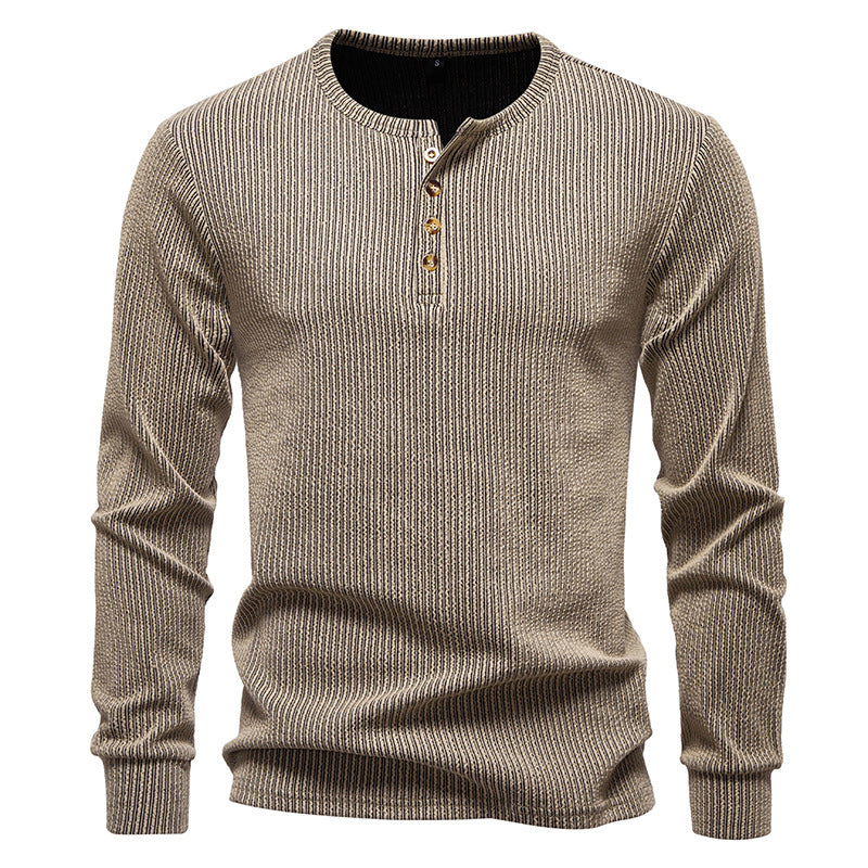 Men's Long-Sleeve Shirt Striped Pattern Modern Style