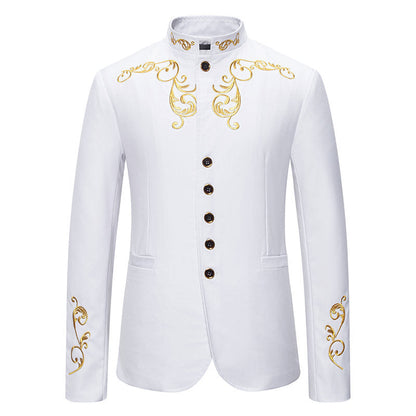 Men's Elegant Blazer Gold Embellishment Suit