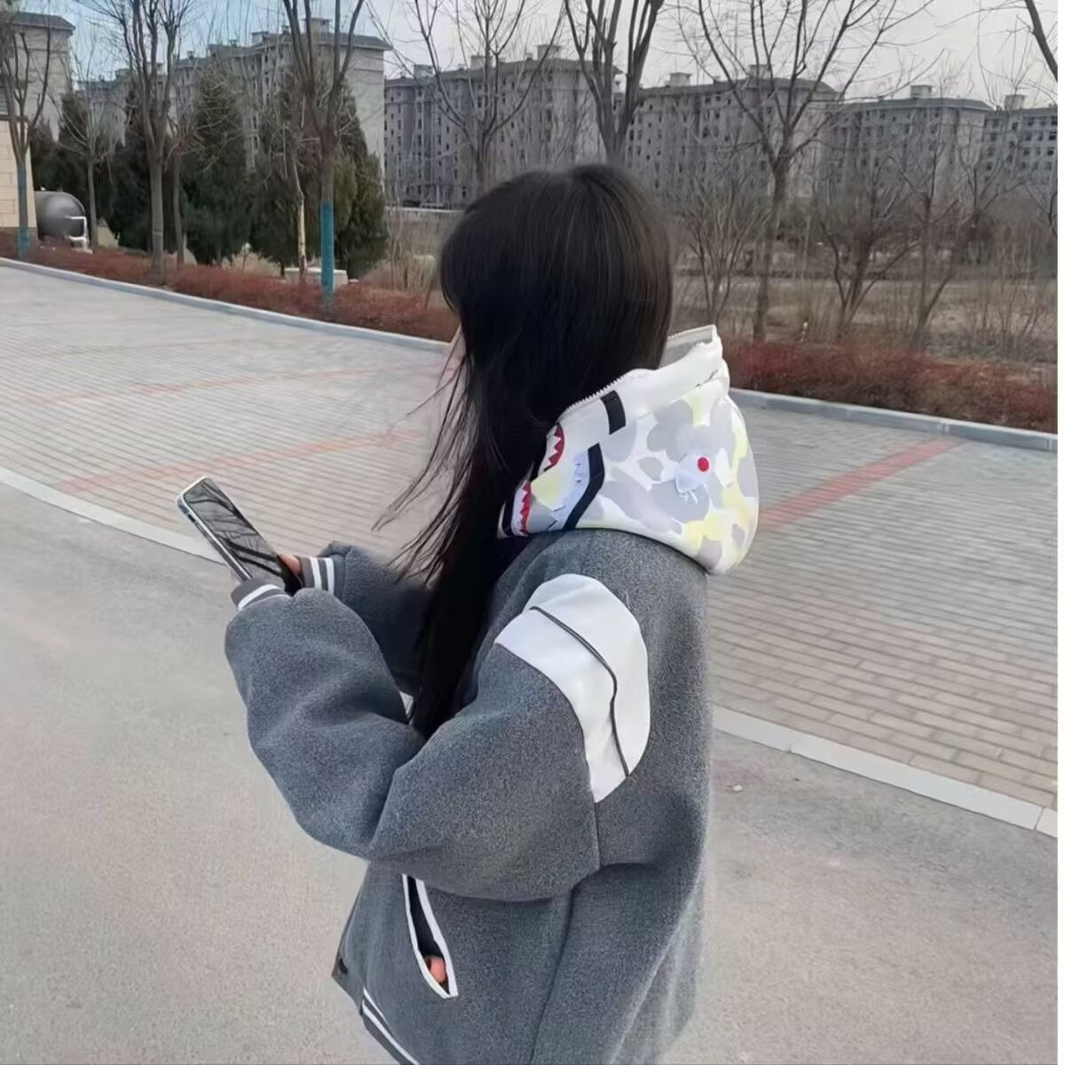 Retro Varsity Jacket Casual Striped Sporty