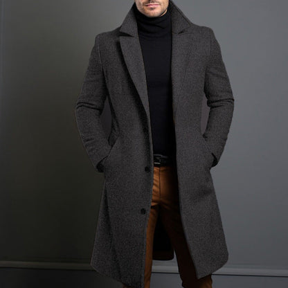 Classic Women's Trench Coat Tailored Wool Blend Knee-Length