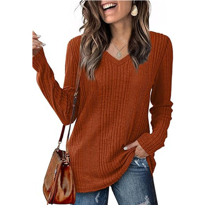 Women's Pullover V-Neck Knit Design