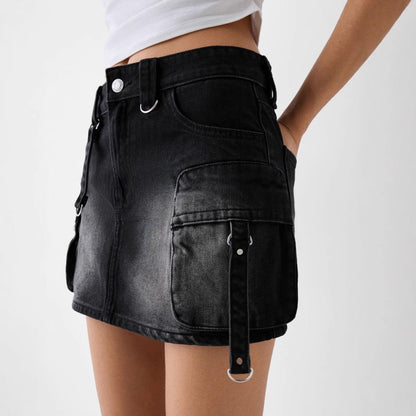 Women's Casual Modern Cargo Skirt with Pockets