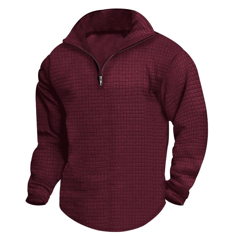 Herren Fleecepullover Modern Strukturiert Reißverschluss