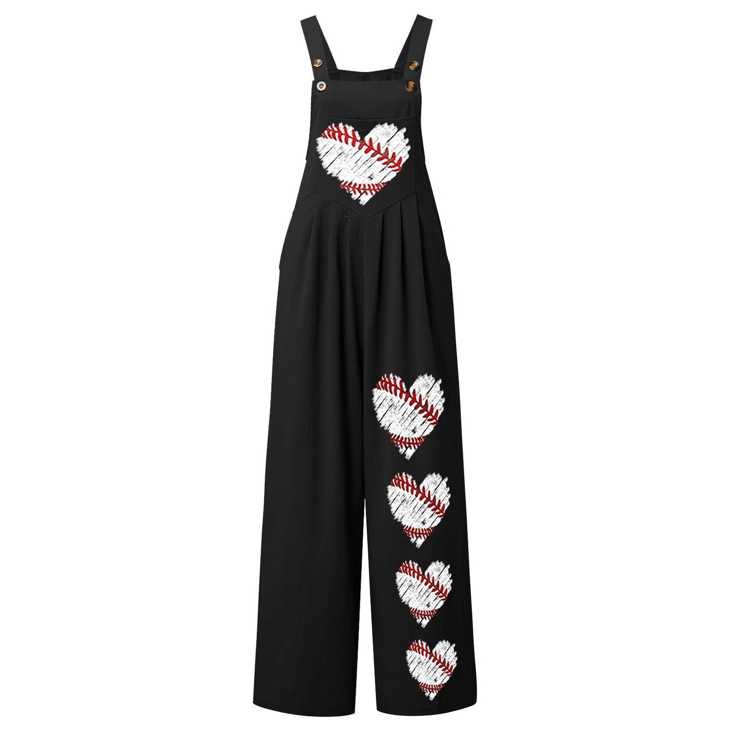 Women's Overalls Heart Pattern Trendy Chic