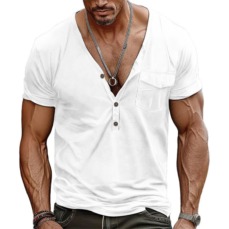 Men's T-Shirt Short Sleeve Modern Fit With Chest Pocket