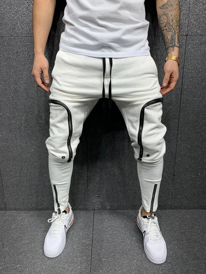 Men's Modern Style Joggers with Zipper Detail