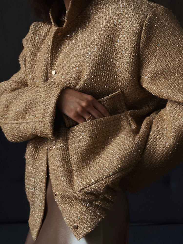 Glamorous Women's Jacket Oversized Glitter Effect