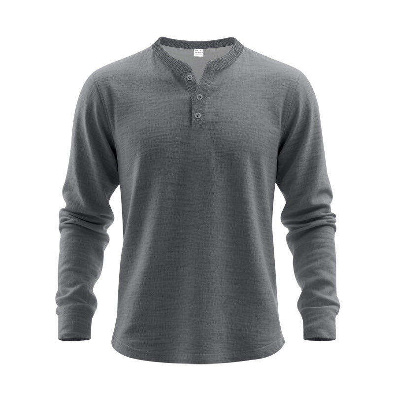 Herren Langarmshirt Elegantes Design Knöpfe