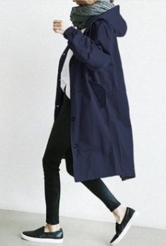 Women's Oversized Trench Coat Hooded Jacket Stylish