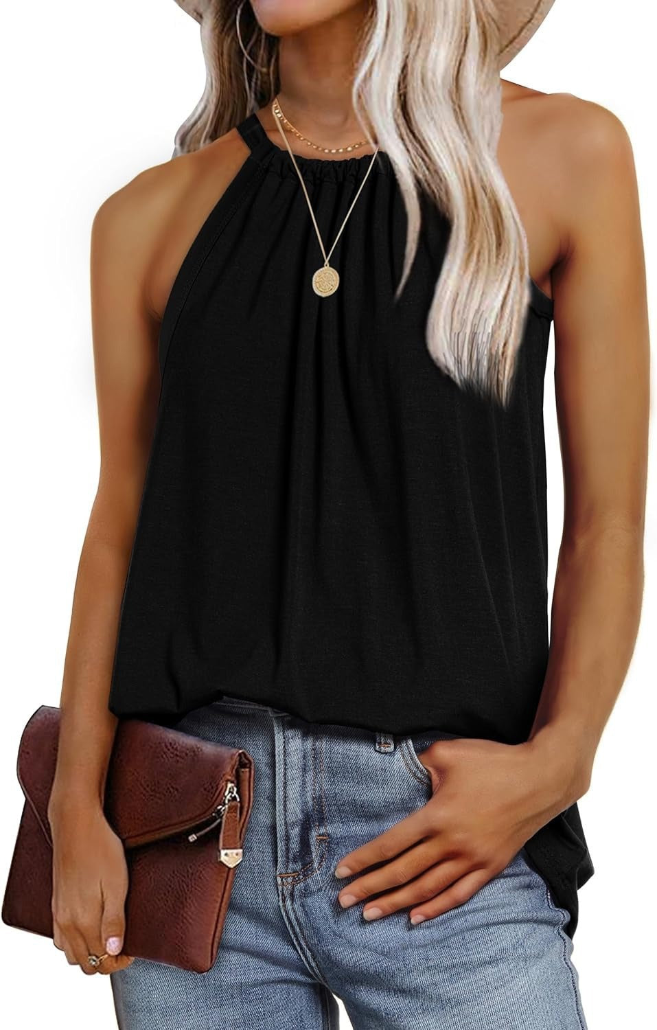 Women's Summer Top Ruched Neckline Elegant