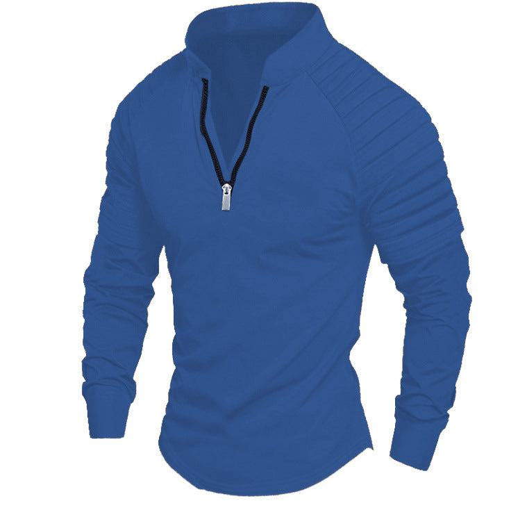 Men's Long-Sleeve Sporty Functional Zip-Up Shirt