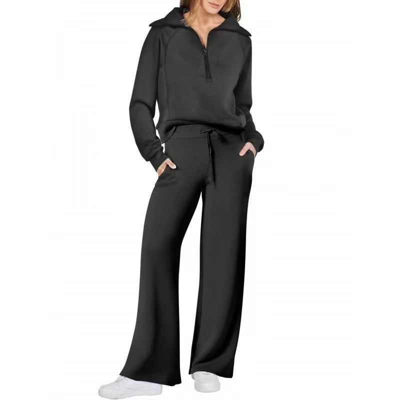 Women's Sports Set with Stand-up Collar and Braces